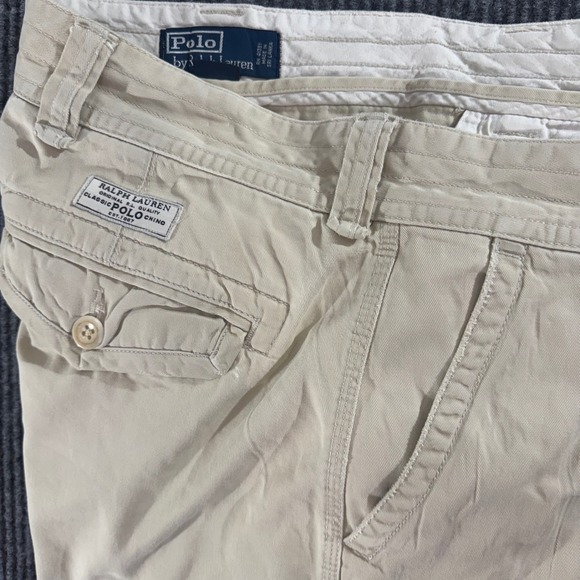 Polo Ralph Lauren Cargo‎ Shorts Mens 52B Classic Chino Utility Beige Y2K Preppy - Picture 10 of 12